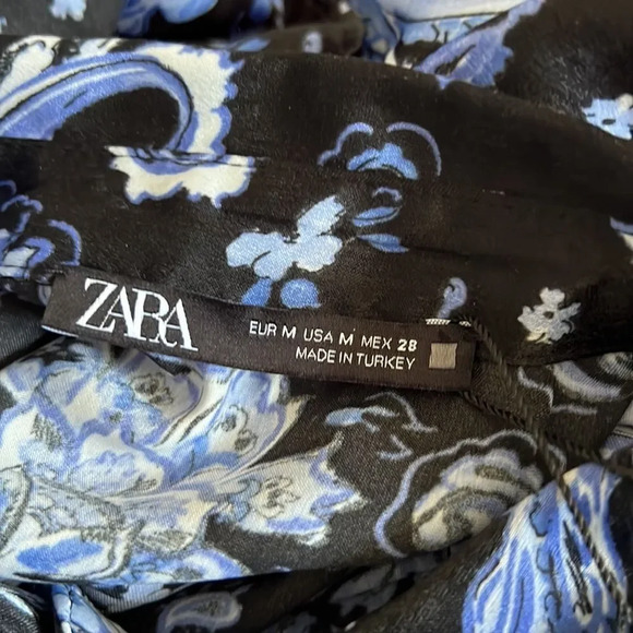 ZARA | Blue | PRINTED SHIRT DRESS - Picture 7 of 7